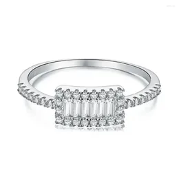 Cluster Rings S925 Silver Ring Set With Full Diamond Spliced Zircon Stone Fashionable And Versatile Jewelry