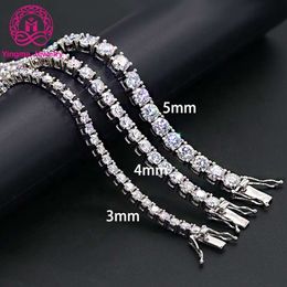 Trendy Moissnaite Jewelry Sterling Sier Diamond 3Mm 4Mm 5Mm Moissanite Tennis Bracelet For Men Women