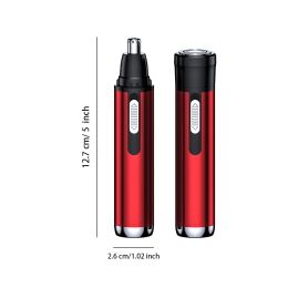 Electric Nose Ear Hair Trimmer Battery Operated Rechargeable Portable Hand Held Clippers Remover with Cleaning Brush