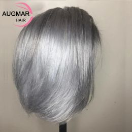 13x6 Short Grey Bob Wig Lace Front Human Hair Wigs 13x4 HD 613 Lace Frontal Wig Brazlian Remy Cheap Human Hair Wigs For Women