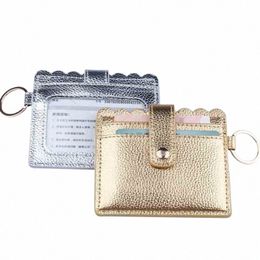 new Arrival High Quanlity Simple Bright PU Leather Casual Card Holders Women PU Zipper Change Purse Girls Mini Key Card Bag Gift z4W1#