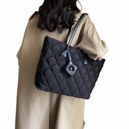 quilted Puffer Tote Bag Women Cott Padded Shoulder Bag Fi Underarm Bag Casual Puffy Cloud Handbag Shop Purse 2023 F3nt#