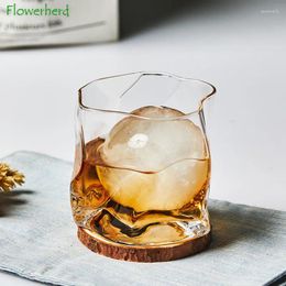 Wine Glasses 300ml Twisted Whiskey Glass Creative Special-shaped Beer Cup Crystal Spirit Coffee Mug Drinkware