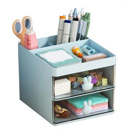 Storage Boxes Box Multifunctional Organiser Plastic Office Stationery Holder Cosmetic With Drawer