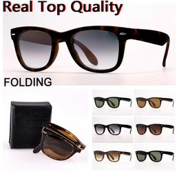 mens sunglasses Folding sunglass designer sunglasses sun glasses with UV400 glass lenses folding leather case and retailing pack3571130