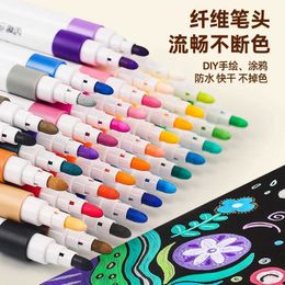 Markers 12/60 Colored Acrylic Mark Rock Painting Kit Childrens Stone Painting Pen Set Ceramic Glass Wood DIY Craft Art SuppliesL2405
