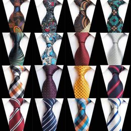 Bow Ties Fashion Paisley Plaid Jacquard Woven Silk Mens Neck Tie 8cm Striped Necktie For Men Business Wedding Formal Gravata