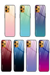 Mobile Phone Cases For iPhone 14 Pro Max 13 Mini 12 11 XS XR X 8 7 Plus SE Rainbow Laser Aurora Gradient Hard Tempered Glass TPU S9235671