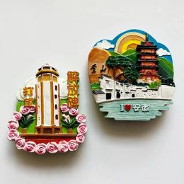 China tourism memorial refrigerator sticker Anhui Huangshan Chongqing magnet resin decoration 240429