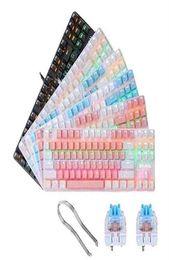 Epacket Gaming Mechanical Keyboard 87 keys Game Antighosting Blue Switch Color Backlit Wired Keyboard For pro Gamer Laptop PC244c3352533