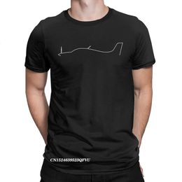 Crazy Aeroplane Cirrus Minimalist Outline T-Shirts For Men Premium Cotton Tshirt Aviation Aircraft Tee Shirt Adult Tops 240429