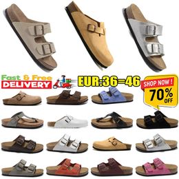 High quality designer mens slippers sandals for women clogs Sandal summer Men Women Slides Black White Suede Leather Buckle Strap Platform Falt Slides sandale