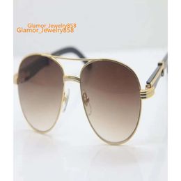 Gold Black Buffalo Horn Glasses Men CT569 Round Metal Sunglasses Whole C Decoration Eyeglasses Frame Glasses Fashion Acces