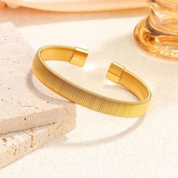 Bangle Fashion Stainless Steel Braid For Women Luxury 18K Gold Plated Jewellery Mother's Day Gifts