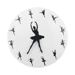 Wall Clocks Ballerina Clock Ballet Dancer 30cm Modern Ornament For Dining Room Girls Living Office Housewarming Gift