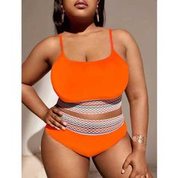 Women's Swimwear New Women Bikinis Set High Waist Swimwear Plus Size Push Up Swimsuit Suspenders Beachwear Striped Edge Bathing Suits