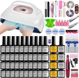 Nail Art Kits Manicure Set Kit Gel Polish Electric Drill Portable UV LED Lamp Dryer Practice5599650