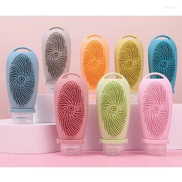 Storage Bottles Portable Silicone With Facial Cleansing Brush - Refillable Shampoo And Lotion Containers