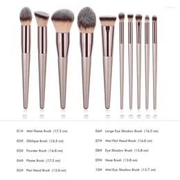 Makeup Brushes 10PCS Beauty Tools Champagne Gold Foundation Eye Shadow