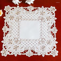 Table Cloth Satin Flower Embroidery Cover Wedding Tea Tablecloth Party Kitchen Christmas Decoration And Accessories