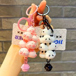 Keychain alegre e fofo de estimação de animais de estimação, bolsa para a escola suspensa, decoração de carros pendurados, boneca de desenho animado, chaveiro de boneca