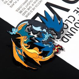 Brooches Anime Cartoon Enamel Dragon Brooch Evolution Flying Cute Fire Pin Cosplay Props Fans Gift For Men Women Backpack Jewellery