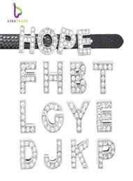 130pcs 8mm Full Rhinestone English Alphabet AZ DIY Slide lettersslide letter Charm fit Bracelet wristband LSSL01130 CJ1911168439284