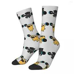 Men's Socks Funny Crazy Compression LIFTING PUGS Sock For Men Hip Hop Harajuku Gym Happy Quality Pattern Printed Boys Crew Novelty Gift