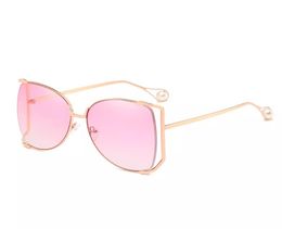 WholeOUTEYE Brand Designer Metal Frame Women Square Sunglasses Fashion Oversized Female Mirror Sun Glasses Ladies Clear Pink 6121775