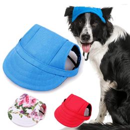 Dog Apparel Hat With Ear Holes Baseball Cap Outdoor Adjustable Summer Travel Sport For Small Medium Large Dogs Pet Porducts