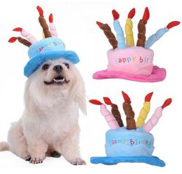 Cute Pets Dog Cats Birthday Caps Adjustable Corduroy Colorful Candles Small Medium Dog Hat Puppy Cats Cosplay Costume Headwear2699138
