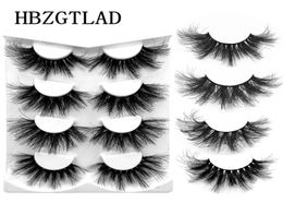 False Eyelashes 4 Pairs 25 Mm Mink Natural Fluffy Lashes Dramatic Messy Long Makeup Whole 3D Fake3925084