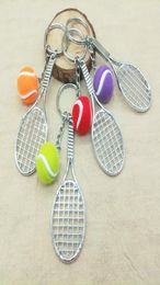 Mini Tennis Cute Keychain Bag Charm Pendant Ball Ornaments Women Men Kids Key Ring Sports Fans Souvenir Birthday Gift Whole6843782