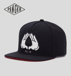 PANGKB Brand ALL IN CAP Brooklyn black cotton hip hop snapback hat for men women adult outdoor casual sun baseball cap bone 2103114040887