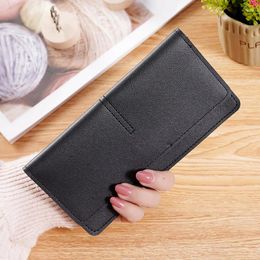 Wallets Women Long Wallet PU Leather Thin Large Capacity Female Coin Purses Hasp Clutch ID Credit Multi-Card Holder Money Bag Clip