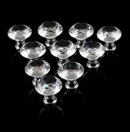 1pack/10pcs 30mm Diamond Shape Crystal Glass Drawer Cabinet Knobs and Handles Kitchen Door Wardrobe Hardware Accessories9133700