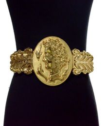 Golden Waist Belts Fashion Women039s Metal Wide Waistband Female brand Designer Ladies Elastic Belt Female Golden Chain Belt Gi8476028