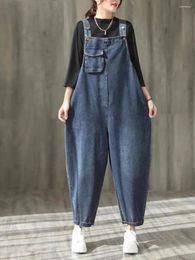 Women's Jeans Overalls Summer Women Loose Fashion Wide Leg Baggy Jumpsuit Dungarees Casual Elegant YC92