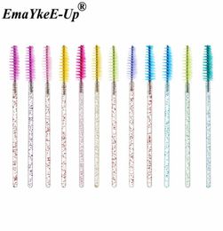 2bags 100pcs Shiny Disposable Eyelash Applicator Wands Curler Brush Set Mascara Eyebrow Spoolers Comb Wands Spoolies Brushes1603319