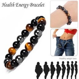 Strand No Magnetic Hematite Bracelets Men Tiger Eye Energy Stone Bead Couple For Women Health Care Help Weight Loss Jewelry