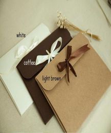 241807cm bow Kraft paper pocket bag Kerchief Handkerchief Silk scarf packing boxes card gift Envelope box for tie Scarf2054796