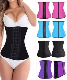 Black Body Shapers Waist Trainer Women Slim Fitness Waist Cincher Corset Belt Shaperwear Plus Size Black Purple Blue Rose Red DHL 4828665