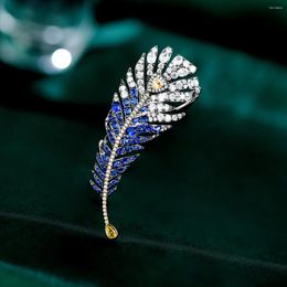 Brooches SUYU Winter Women's Luxury Brooch Niche Fashion Design Feather Versatile Clothing Accessories Pins