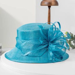 Berets High Quality Filipino Linen Gauze Hat 2024 British Vintage Elegant Female Banquet Top