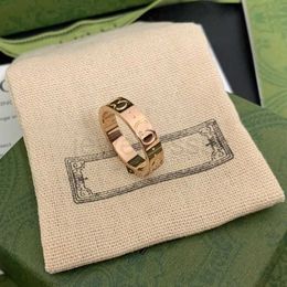 Luxurys nail ring mens ring rings designer Fashion Titanium Steel Engraved Letter Pattern designer ring engagement ring Size 5-11 rings for women wholesales5Z9I
