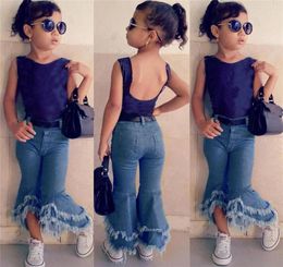 toddler kids baby girls flare pants denim tassel clothes jeans pants kawaii jeans for girls kids conjunto infantil HNLY24284T2377240