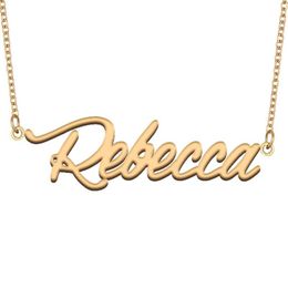 Pendant Necklaces Rebecca Name Necklace For Women Stainless Steel Jewelry 18k Gold Plated Nameplate Femme Mother Girlfriend Gift5803674