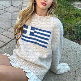 Mens Pullovers Sweaters Creative Stripes Womens Knitted Streetwear Maiden Oversized Harajuku O Neck Knitwear Men Clothing 240425