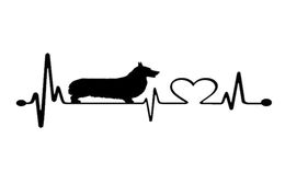 1983CM Pembroke Welsh Corgi Heartbeat Dog Car Stickers Vinyl Decal Car Styling Accessories BlackSilver S107098412430