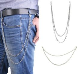 10 Styles Street Style Women Men Fashion Big Ring Key Chain Metal Wallet Belt Chain Long Punk Pant Jean Keychain HipHop Jewelry9147934